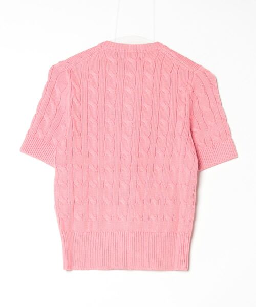 POLO RALPH LAUREN（ポロ ラルフ ローレン）の「ケーブルニット ショートスリーブ カーディガン（カーディガン/ボレロ・レディース・ピンク系3・L/M/S/XL/XS/XXS）」の2枚目の写真