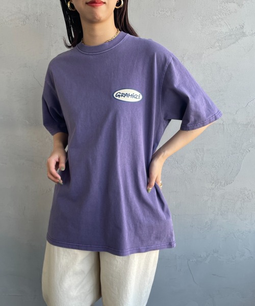 Gramicci（グラミチ）の「[GRAMICCI/グラミチ] オーバルブランドロゴ バックプリントTシャツ（Tシャツ/カットソー・レディース・ブラック/パープル/ホワイト・M/L/XL）」の19枚目の写真