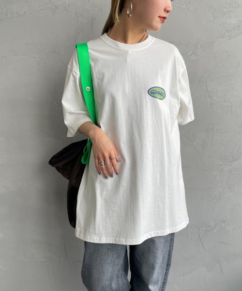 Gramicci（グラミチ）の「[GRAMICCI/グラミチ] オーバルブランドロゴ バックプリントTシャツ（Tシャツ/カットソー・レディース・ブラック/パープル/ホワイト・M/L/XL）」の22枚目の写真