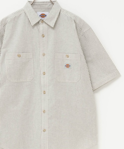 Dickies（ディッキーズ）の「Dickies short sleeve work shirt ディッキーズショートスリーブワークシャツ（シャツ/ブラウス・メンズ・ホワイト/グレー/ネイビー/ホワイト系その他/グレー系その他/ホワイト×ブラック/ブラック×レッド・S/M/L/XL/XXL）」の4枚目の写真