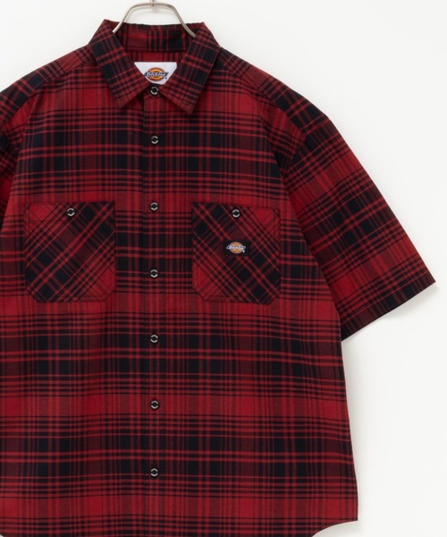 Dickies（ディッキーズ）の「Dickies short sleeve work shirt ディッキーズショートスリーブワークシャツ（シャツ/ブラウス・メンズ・ホワイト/グレー/ネイビー/ホワイト系その他/グレー系その他/ホワイト×ブラック/ブラック×レッド・S/M/L/XL/XXL）」の5枚目の写真