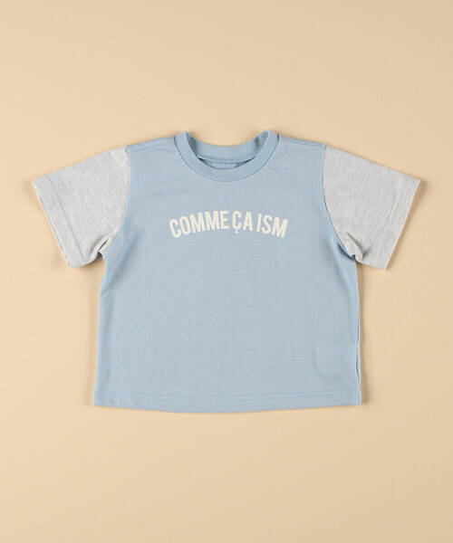 COMME CA ISM(コムサイズム)の「半袖ロゴTシャツ(ベビーサイズ)(その他ベビー用品・キッズ・グレイッシュベージュ/サックスブルー/ブラック/ピンク/オートミール・80-90cm)」の4枚目の写真