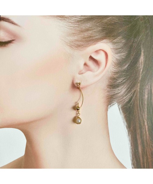 tone（トーン）の「【雨あがりの森】ラップパール・ピアス(MA)（ピアス（両耳用）・レディース・ゴールド/シルバー・FREE）」の4枚目の写真