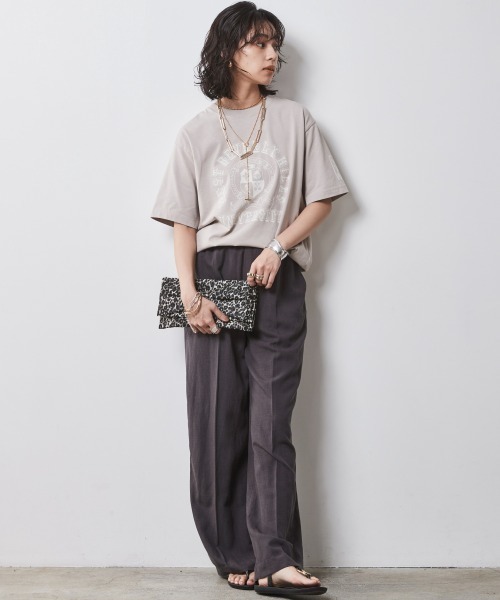 CHIC STYLE（シックスタイル）の「レーヨン麻リラックスワイドパンツ ＜大きいサイズ有＞シックスタイル　（その他パンツ・レディース・チャコール/レッド/グリーン/オフホワイト/ブルー・M/L/LL/3L/4L/5L）」の19枚目の写真