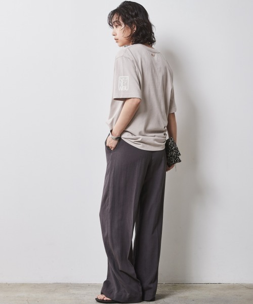 CHIC STYLE（シックスタイル）の「レーヨン麻リラックスワイドパンツ ＜大きいサイズ有＞シックスタイル　（その他パンツ・レディース・チャコール/レッド/グリーン/オフホワイト/ブルー・M/L/LL/3L/4L/5L）」の20枚目の写真