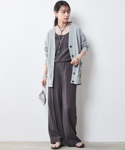 CHIC STYLE（シックスタイル）の「レーヨン麻リラックスワイドパンツ ＜大きいサイズ有＞シックスタイル　（その他パンツ・レディース・チャコール/レッド/グリーン/オフホワイト/ブルー・M/L/LL/3L/4L/5L）」の14枚目の写真