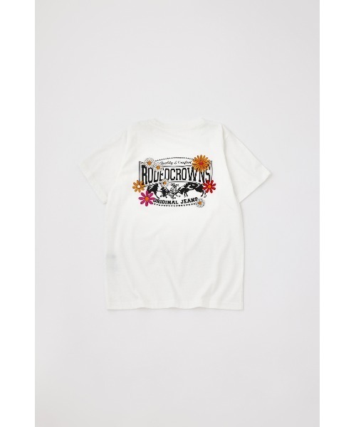 RODEO CROWNS WIDE BOWL（ロデオクラウンズワイドボウル）の「キッズFlower Bloom Logo Tシャツ（Tシャツ/カットソー・キッズ・ミント/ブラック/ホワイト・1/2）」の2枚目の写真