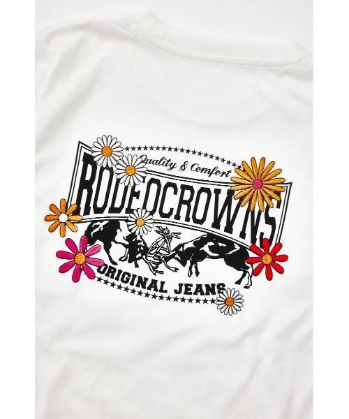 RODEO CROWNS WIDE BOWL（ロデオクラウンズワイドボウル）の「キッズFlower Bloom Logo Tシャツ（Tシャツ/カットソー・キッズ・ミント/ブラック/ホワイト・1/2）」の8枚目の写真