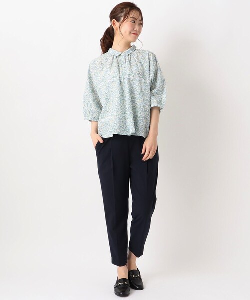 ☆新品☆FRAPBOIS マドラスローンブラウス MARGAUX VINTAGE】ラッフルフリルスリーブレスブラウス/MG BL