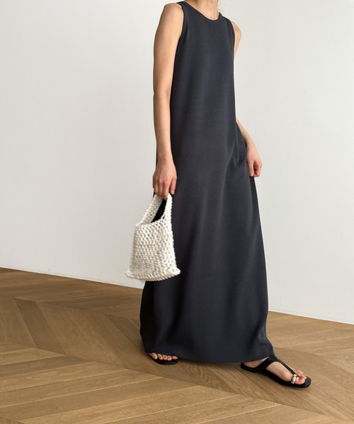 CANAL JEAN（キャナルジーン）の「diggity　ニットタンクワンピース（ワンピース・レディース・チャコールグレー/ネイビー・ONE SIZE）」の6枚目の写真