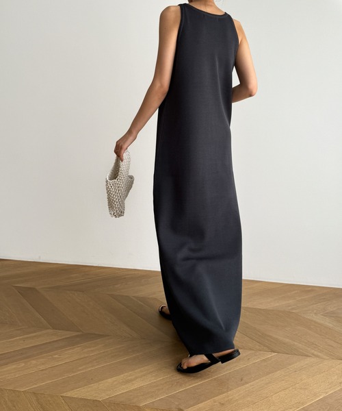 CANAL JEAN（キャナルジーン）の「diggity　ニットタンクワンピース（ワンピース・レディース・チャコールグレー/ネイビー・ONE SIZE）」の7枚目の写真