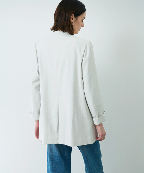 N.O.R.C（ノーク）の「リネンオックスノーカラージャケット（ノー