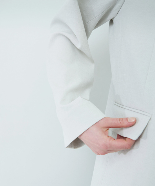 René ノーカラージャケット 36 ホワイト René ノーカラージャケット 36 ホワイト René ノーカラー