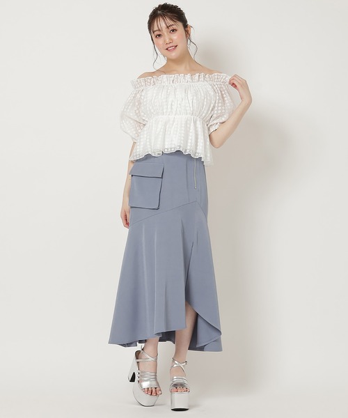 REDYAZEL(レディアゼル)の「シアーギャザートップス(シャツ/ブラウス・レディース・ブラック/ピンク/オフホワイト・FREE)」の7枚目の写真