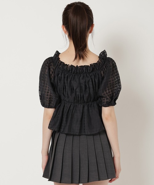 REDYAZEL(レディアゼル)の「シアーギャザートップス(シャツ/ブラウス・レディース・ブラック/ピンク/オフホワイト・FREE)」の12枚目の写真