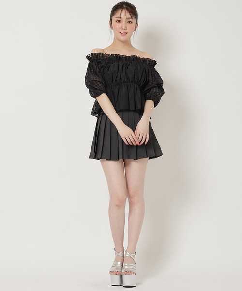 REDYAZEL(レディアゼル)の「シアーギャザートップス(シャツ/ブラウス・レディース・ブラック/ピンク/オフホワイト・FREE)」の13枚目の写真