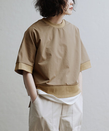 apartment department（アパートメントデパートメント）の「ストレッチカルゼ 半袖リブ プルオーバー（Tシャツ/カットソー）」