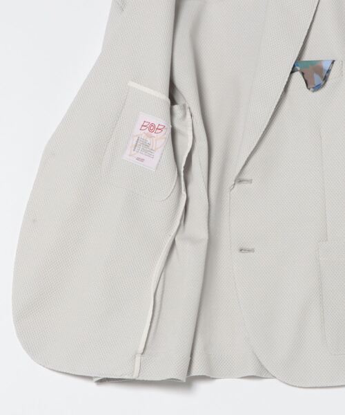 BOB（ボブ）の「【BOB】 PICKY264/カットテーラードJK（テーラードジャケット・メンズ・ホワイト/ネイビー・48/50）」の4枚目の写真