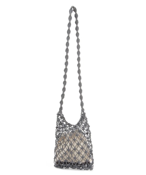 LAKOLE（ラコレ）の「蝋引きメッシュミニショルダーバッグ / 996449（ショルダーバッグ・レディース・ライトグリーン/グレー/ブラック・FREE）」の5枚目の写真