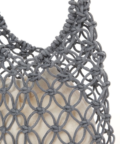 LAKOLE（ラコレ）の「蝋引きメッシュミニショルダーバッグ / 996449（ショルダーバッグ・レディース・ライトグリーン/グレー/ブラック・FREE）」の14枚目の写真