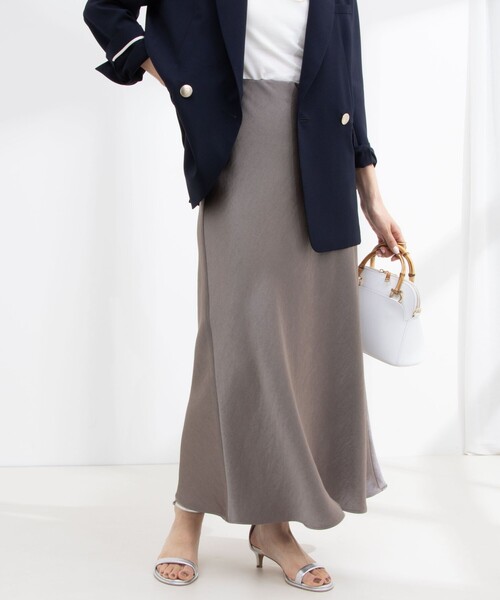 NOLLEY’S Sophi(ノーリーズソフィ)の「ウォッシャブルヴィンテージダブルサテンナロースカート(スカート・レディース・カーキ/ベージュ・36/38/40)」の19枚目の写真