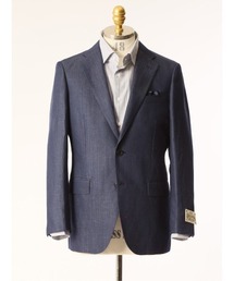 TAKA-Q（タカキュー）の「スーティスト ウールリネン 2ボタンジャケット 紺(セットアップ可能)（スーツジャケット）」