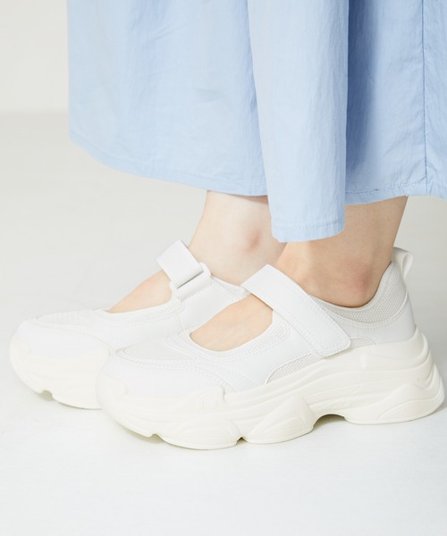 ORiental TRaffic（オリエンタルトラフィック）の「厚底ベルトスニーカー OT3737（スニーカー・レディース・ホワイト/ブラック・36/41/40/39/38/37）」の6枚目の写真