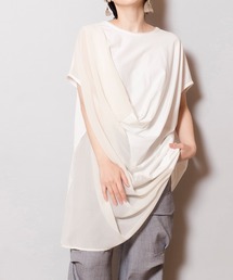 OSMOSIS | シフォン切替ドレーププルオーバー(Tシャツ/カットソー)