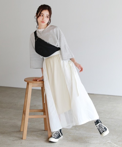 jichoi カーゴスカートパンツ 22ss セール】チュール切り替え2wayカーゴスカート（スカート）｜uora