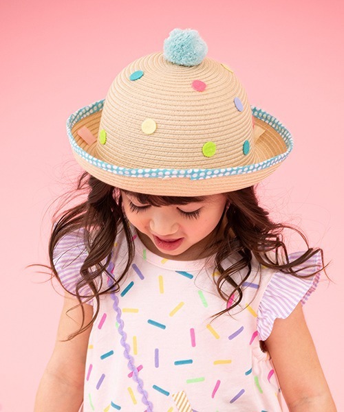 baby cheer（ベイビーチアー）の「ウォッシャブルアイスハット（ハット・キッズ・ピンク/アイボリー・52-54cm/48-50cm/50-52cm）」の2枚目の写真