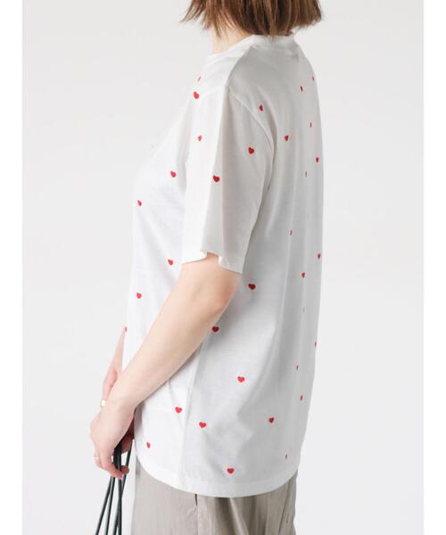 Lugnoncure(ルノンキュール)の「【接触冷感】ハート刺繍Tシャツ(Tシャツ/カットソー・レディース・ブラック/レッド/オフホワイト・F)」の14枚目の写真