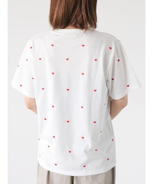 Lugnoncure(ルノンキュール)の「【接触冷感】ハート刺繍Tシャツ(Tシャツ/カットソー・レディース・ブラック/レッド/オフホワイト・F)」の15枚目の写真