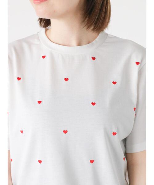 Lugnoncure(ルノンキュール)の「【接触冷感】ハート刺繍Tシャツ(Tシャツ/カットソー・レディース・ブラック/レッド/オフホワイト・F)」の16枚目の写真