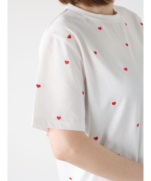 Lugnoncure(ルノンキュール)の「【接触冷感】ハート刺繍Tシャツ(Tシャツ/カットソー・レディース・ブラック/レッド/オフホワイト・F)」の17枚目の写真