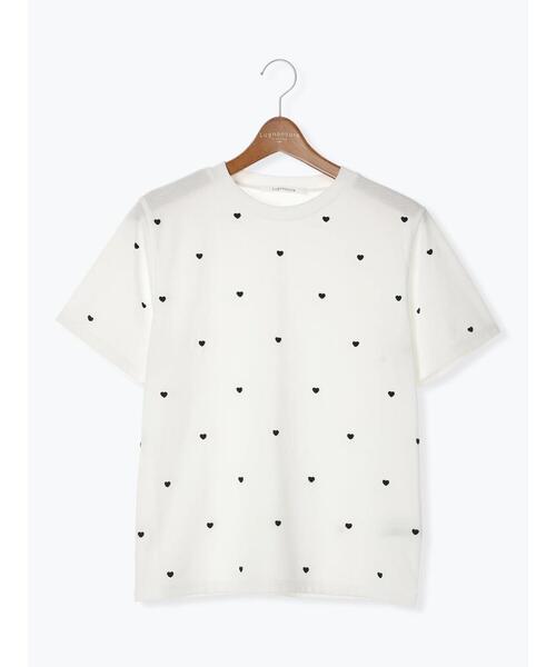 Lugnoncure(ルノンキュール)の「【接触冷感】ハート刺繍Tシャツ(Tシャツ/カットソー・レディース・ブラック/レッド/オフホワイト・F)」の19枚目の写真