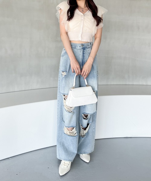 Heather（ヘザー）の「チュールドッキングニット 125533（ニット