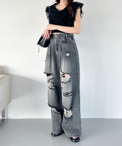 Heather（ヘザー）の「チュールドッキングニット 125533（ニット