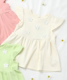 apres les cours（アプレレクール）の「フラワーモチーフリブTシャツ（Tシャツ/カットソー・キッズ）」