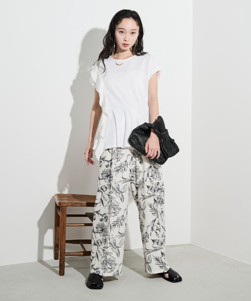 Shelly island（シェリーアイランド）の「花柄タックパンツ（その他パンツ・レディース・ブラック/ホワイト・M）」の18枚目の写真