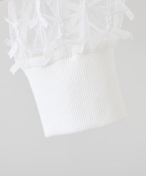 one after another NICE CLAUP（ワンアフターアナザーナイスクラップ）の「3Dレースシアーブルゾン（ブルゾン・レディース・オフホワイト/ブラック/グレー系その他・FREE）」の15枚目の写真