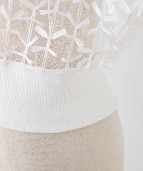 one after another NICE CLAUP（ワンアフターアナザーナイスクラップ）の「3Dレースシアーブルゾン（ブルゾン・レディース・オフホワイト/ブラック/グレー系その他・FREE）」の14枚目の写真