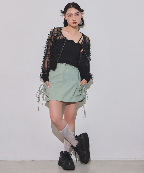 one after another NICE CLAUP（ワンアフターアナザーナイスクラップ）の「3Dレースシアーブルゾン（ブルゾン・レディース・オフホワイト/ブラック/グレー系その他・FREE）」の21枚目の写真