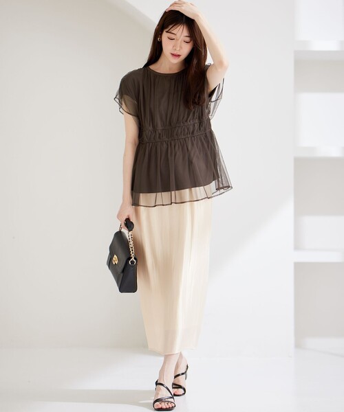 【洗える】チュールペプラム ブラウス(シャツ/ブラウス)|any SiS(エニィスィス) 【洗える】チュールペプラム ブラウス(シャツ/ブラウス)|any SiS(エニィスィス)