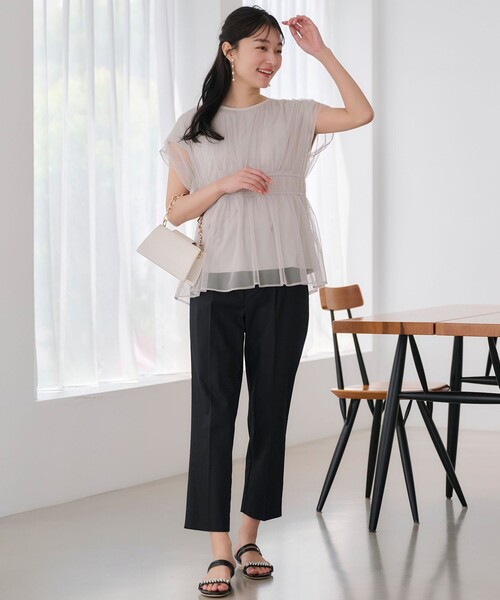 【洗える】チュールペプラム ブラウス(シャツ/ブラウス)|any SiS(エニィスィス) 【洗える】チュールペプラム ブラウス(シャツ/ブラウス)|any SiS(エニィスィス)