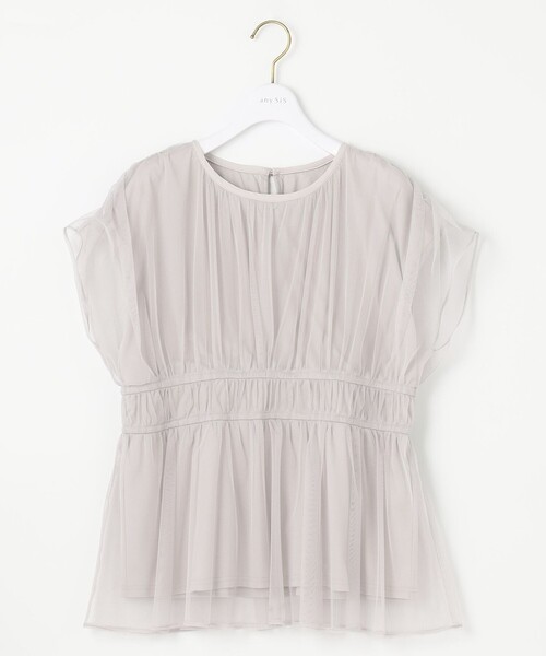 【洗える】チュールペプラム ブラウス(シャツ/ブラウス)|any SiS(エニィスィス) 【洗える】チュールペプラム ブラウス(シャツ/ブラウス)|any SiS(エニィスィス)