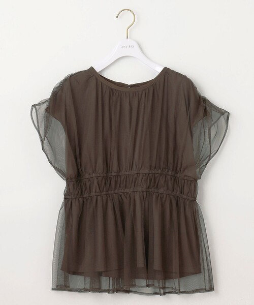 【洗える】チュールペプラム ブラウス(シャツ/ブラウス)|any SiS(エニィスィス) 【洗える】チュールペプラム ブラウス(シャツ/ブラウス)|any SiS(エニィスィス)
