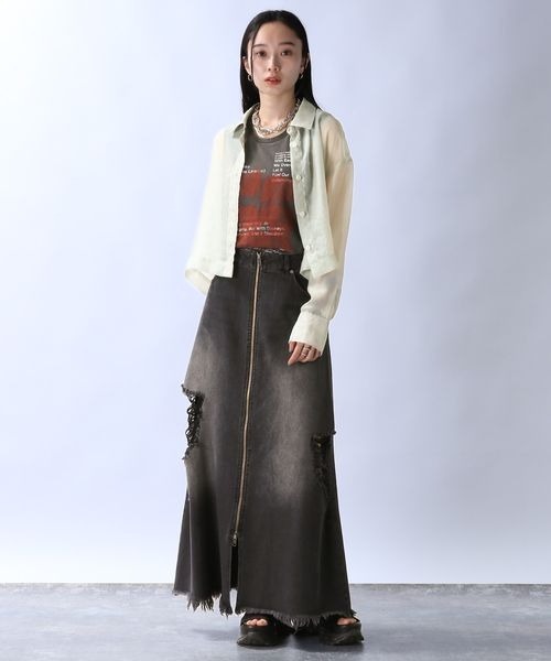 JEANASIS（ジーナシス）の「SprayロゴヴィンテージNS/133210（Tシャツ/カットソー・レディース・グレー系その他/ホワイト系その他/レッド系その他・FREE）」の4枚目の写真