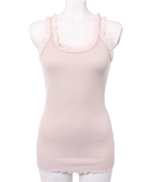 one after another NICE CLAUP（ワンアフターアナザーナイスクラップ）の「【ナイスクラップ】フリルテレコランニング（キャミソール・レディース・アイボリー/ピンクベージュ/ボルドー/カーキ/ブラック・FREE）」の4枚目の写真