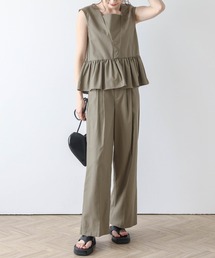 コットンリネンペプラムセットアップ