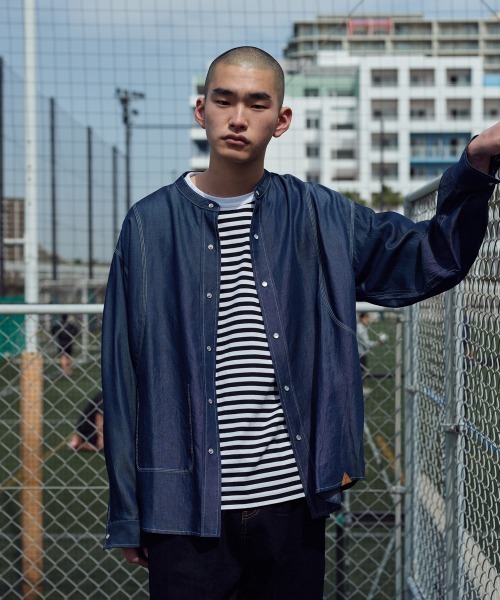 rehacer（レアセル）の「rehacer : Tuck Chambray Shirt  / タックシャンブレーシャツ（シャツ/ブラウス・メンズ・インディゴブルー・SMALL/MEDIUM/LARGE/X-LARGE）」の14枚目の写真